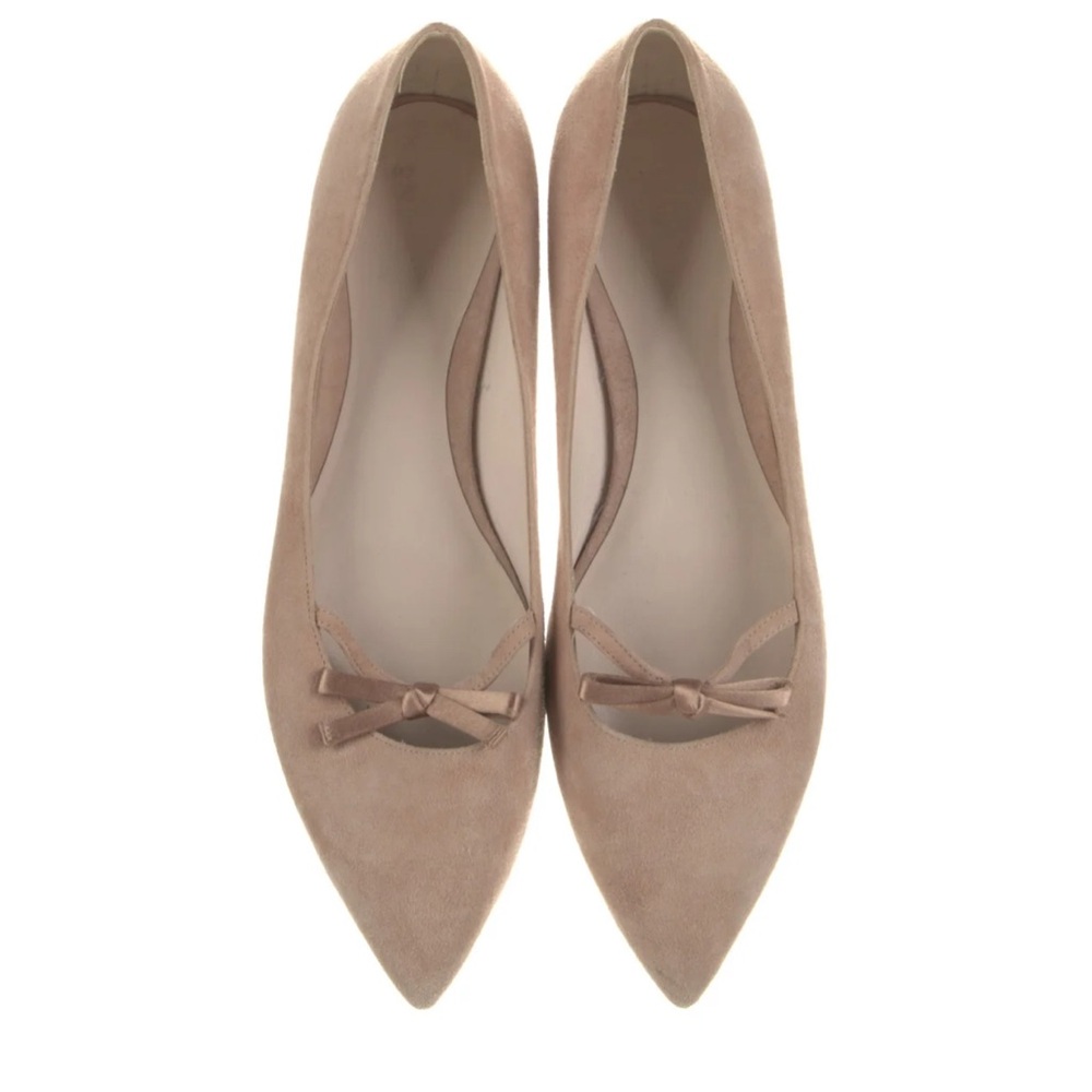 Armani Collezioni Pink/Taupe Suede Flats with Bow size 38/7.5